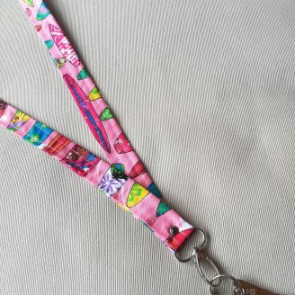 Porta llaves de cuello surf rosa